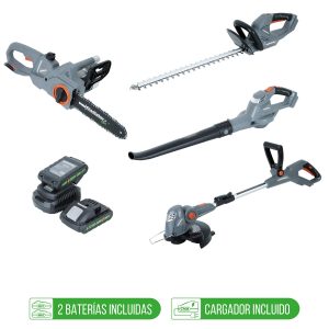 Kit de Jardín Inalámbrico 18v  2 bat y 4 productos